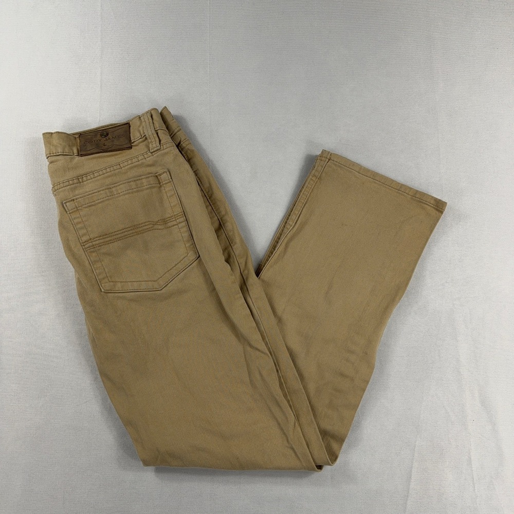 Cody James Straight Leg Khaki Jeans Pants Mens Stretch Cotton Tan 33W x 32L